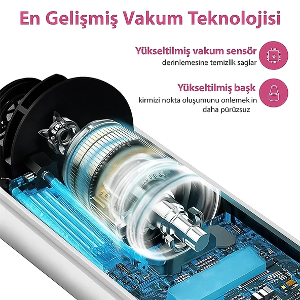 Hyundai Vakumlu Siyah Nokta Temizleyici  6 Başlık, Güçlü Vakum, Şarjlı 6 Başşlıklı - 6