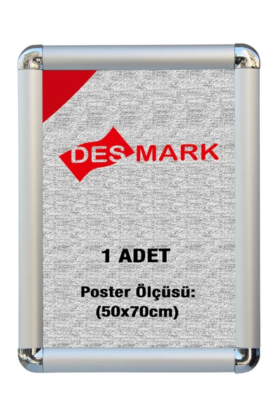 DESMARK 25 mm B2(50x70) Rondo Köşe Alüminyum Aç-Kapa Çerçeve – Poster & Afiş Çerçevesi (Gümüş Eloksallı) ürün görseli