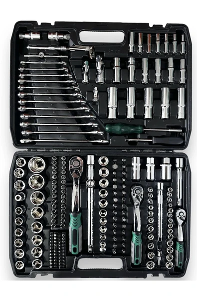 Tam Profesiyonel Germany 72 Diş Eğik Cırcır 216 Parça Lokma Takımı Oto Tamirci Tam Set 1/2-3/8-1/4 - 3