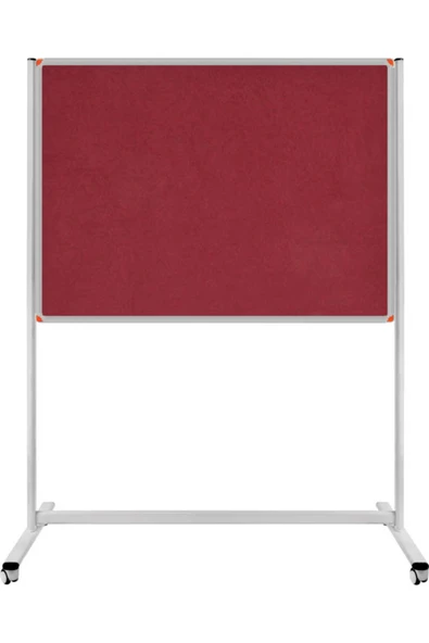 Panda 90X180 CM TEK TARAFLI SABİT - TEKERLEKLİ AYAKLI BORDO KUMAŞLI PANO-PAN182 ürün görseli