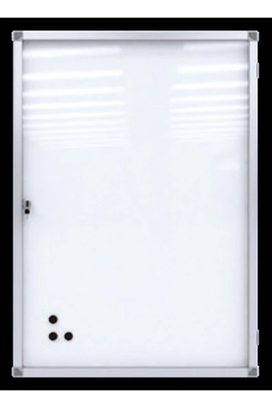 Panda 90x120 Cm Mıknatıslı Alüminyum Kilitli Kapaklı Ince Camekanlı Ilan Duyuru Sunum Pano - 4