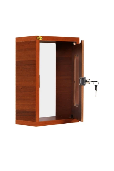 Panda 25x35 Cm Öneri Ve Şikayet Kutusu Ahşap Ince Camlı Kapaklı Dolap Kilitli Pano - 2