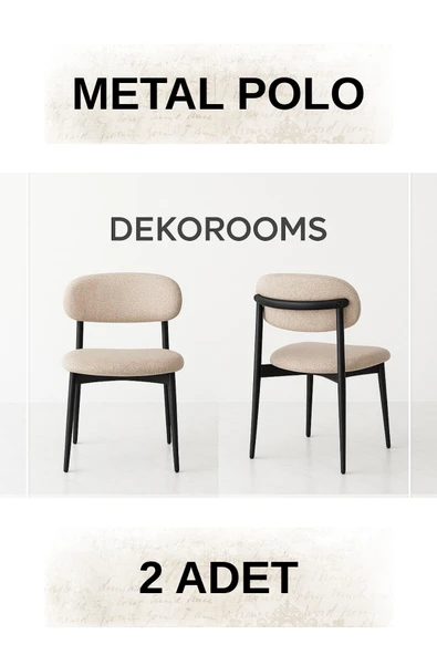 Dekoroom's 2 Adet, Metal Polo Sandalye, ürün görseli