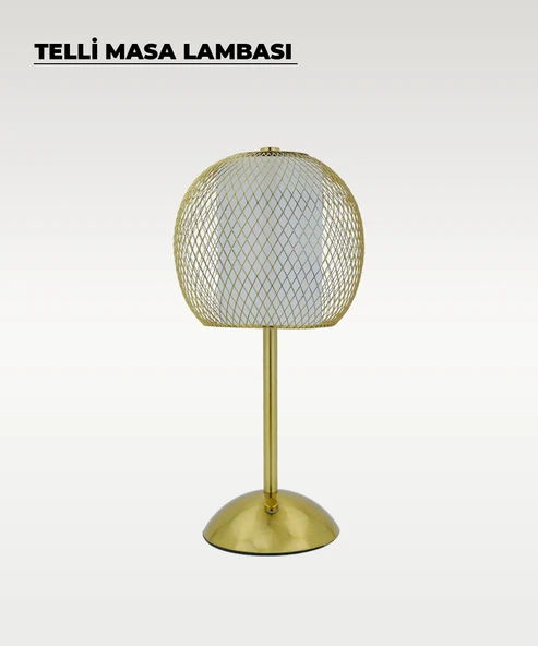 Gold Telli Masa Lambası - Dokunmatik - 3 Renk Işık - 3