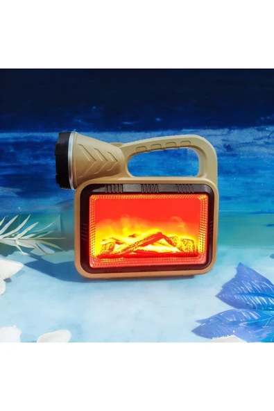 Güneş Enerjili Şömineli Çok Fonksiyonlu Çift Işık Kaynağı Usb Şarjlı Solar El Feneri - Resim 2