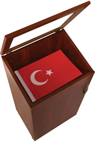 Panda 88X48X33 CM AHŞAP KAPAKLI BAYRAK DOLABI-PAN354