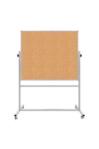 Panda 120X200 CM ÇİFT TARAFLI 360 DÖNERLİ TEKERLEKLİ MOBİL MANTAR PANO-PAN178 - 1