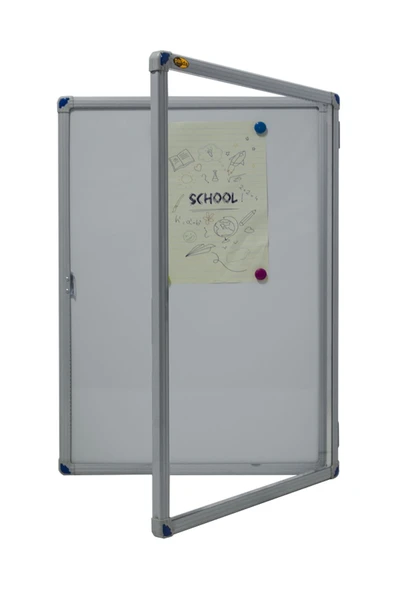 Panda 90x120 Cm Mıknatıslı Alüminyum Kilitli Kapaklı Ince Camekanlı Ilan Duyuru Sunum Pano - 2