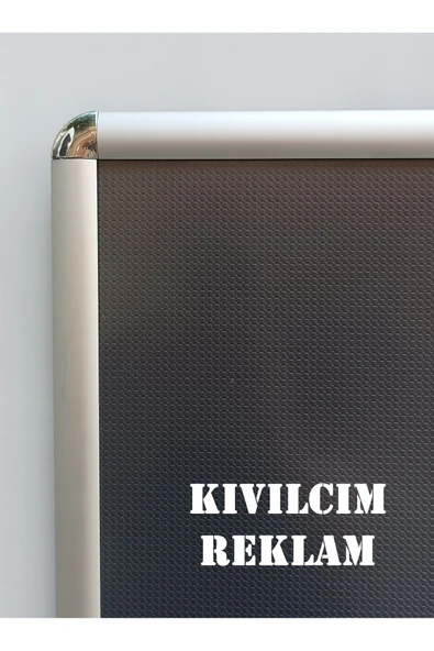 KIVILCIM PLASTİK VE REKLAM ÜRÜNLERİ 5 ADET B2 - 50x70 cm ALÜMİNYUM AÇILIR KAPANIR RONDO ÇERÇEVE - 3