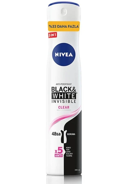 Nivea Black & White Clear 200 Ml Kadın Deodorant