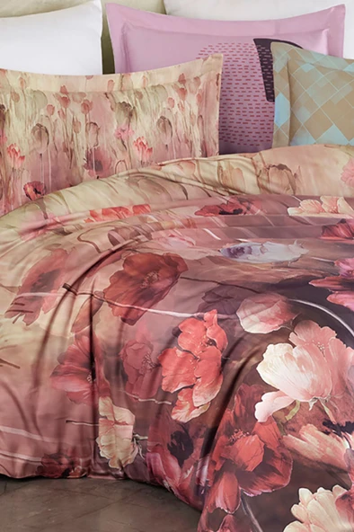 Varol Royal Saten King Size (Battal Boy) 300TC Nevresim Takımı - MİRABLE - Resim 2