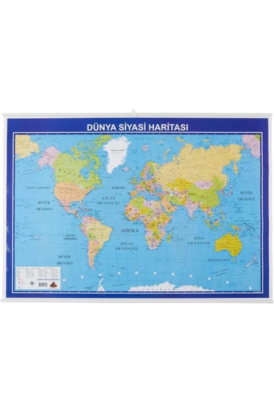 Panda 70x100 Dünya Siyasi + Fiziki Çıtalı Harita Pan406