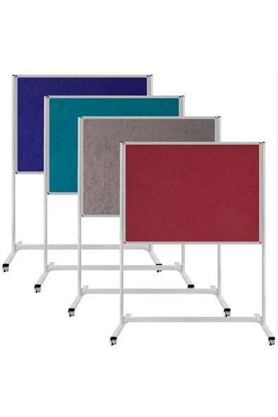 Panda 120x200 Cm Kumaş Kaplı Pano Çift Taraflı Mobil 360 Dönerli Tekerlekli - Resim 5