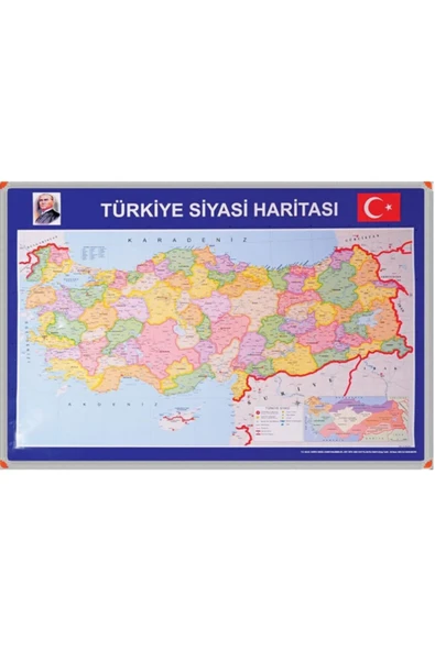 Panda Pan401 70 X 100 Metal Çerçeveli Türkiye Siyasi Haritası - 1