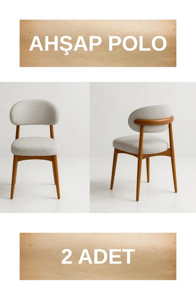 Dekoroom's 2 Adet, Ahşap Polo Sandalye, ürün görseli