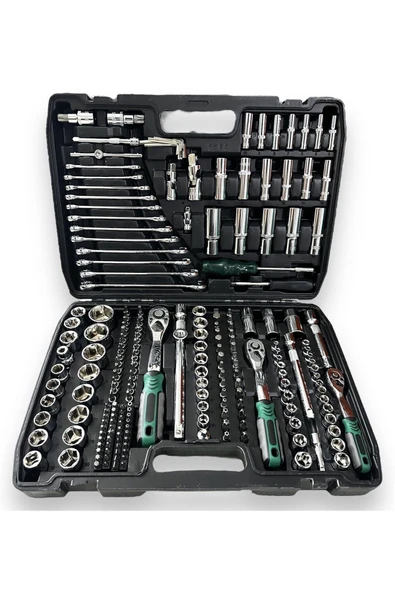 Tam Profesiyonel Germany 72 Diş Eğik Cırcır 216 Parça Lokma Takımı Oto Tamirci Tam Set 1/2-3/8-1/4