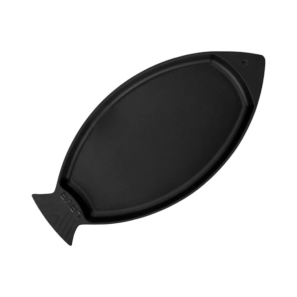 Lava Döküm Balık Tabağı Döküm Demir Yekpare Kulplu Ölçü 20x32cm.-Bordo - 3