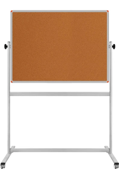 Panda 90X120 CM ÇİFT TARAFLI 360° DÖNERLİ TEKERLEKLİ MOBİL MANTAR PANO-PAN176 ürün görseli