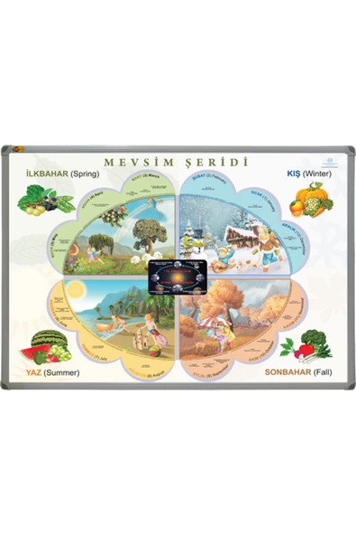 Panda 70X100 CM MEVSİMLER PORTRE TABLO PANO (Alüminyum Çerçeve) MEYVELİ-PAN512 - 1