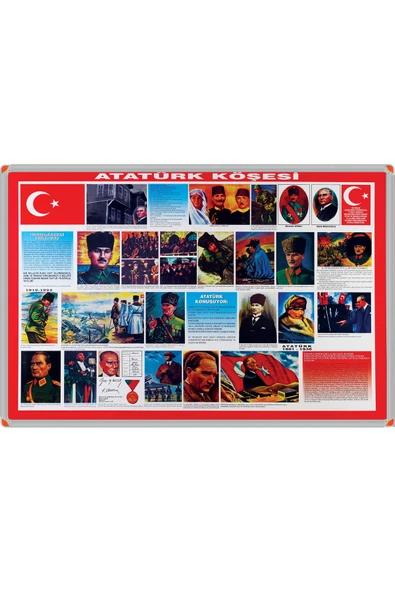 Panda 70X100 CM ATATÜRK?KÖŞESİ PORTRE TABLO PANO (Alüminyum Çerçeve)-PAN501