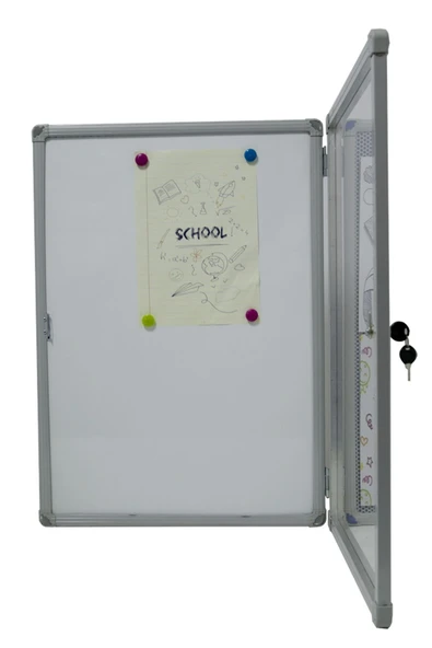 Panda 70x100 Cm Mıknatıslı Alüminyum Kilitli Kapaklı Ince Camekanlı Ilan Duyuru Sunum Pano
