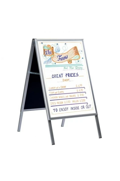 OfisDS B2 50x70cm Alüminyum Çift Taraflı Kaldırım Reklam Poster A Pano ürün görseli