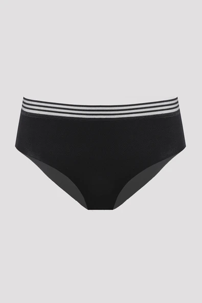 Siyah Barbara Dikişsiz Yüksek Bel Külot ürün görseli 1