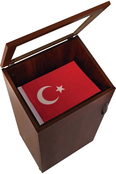 Panda 85x50x35 Suntalem Bayrak Dolabı Camlı Kapaklı Bayrak Dolap - 1