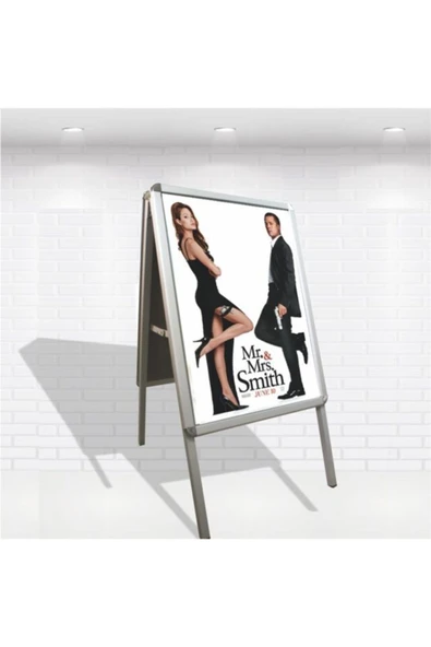OfisDS B2 50x70cm Alüminyum Çift Taraflı Kaldırım Reklam Poster A Pano - Resim 4
