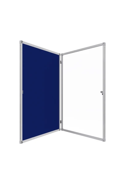 Panda 60x85 Cm Alüminyum Kilitli Kapaklı Ince Camekanlı Ilan Duyuru Sunum Pano - 5