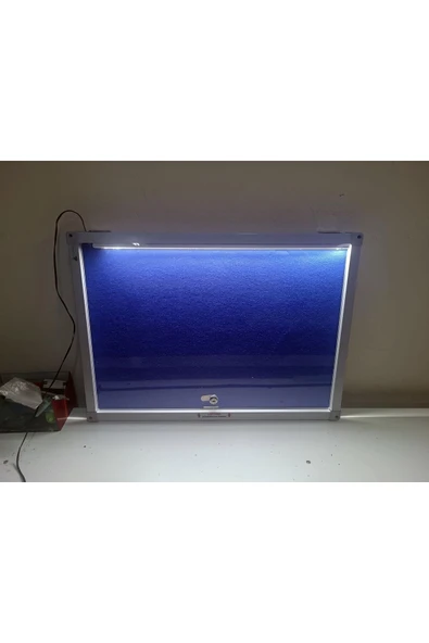 Panda İlan Duyuru Sunum Panosu 50x70cm Led Işıklı Alüminyum Kilitli kapaklı Camekanlı Pano ürün görseli