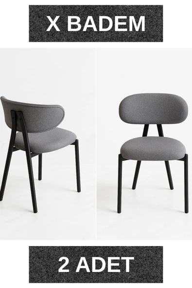 Dekoroom's 2 Adet, X Badem Sandalye, ürün görseli