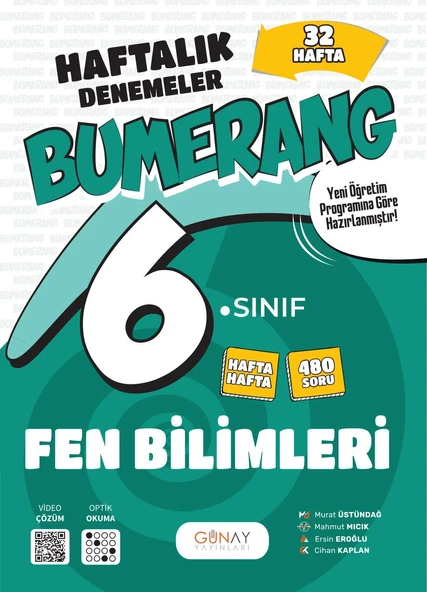 GÜNAY YAYINLARI 6. Sınıf Bumerang Serisi 32 Haftalık Fen Bilimleri denemeleri - 1