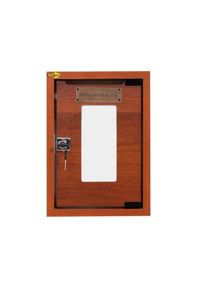 Panda 25x35 Cm Öneri Ve Şikayet Kutusu Ahşap Ince Camlı Kapaklı Dolap Kilitli Pano