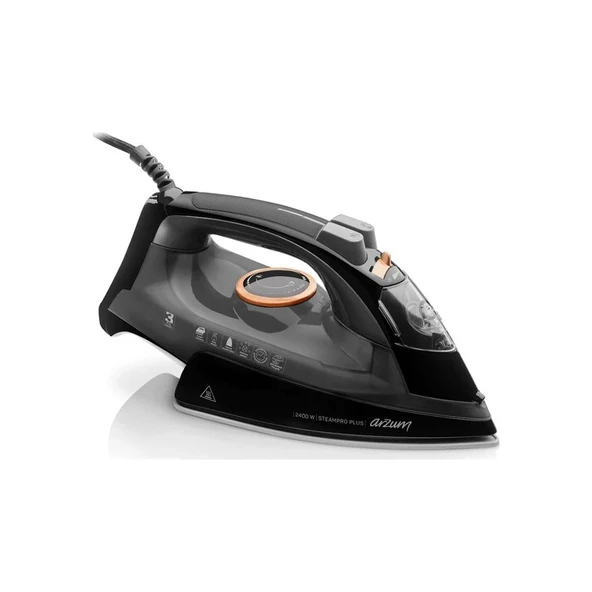 Arzum Steampro Plus Seramik Taban Buharlı Ütü 2400W Siyah - AR6000 - 1