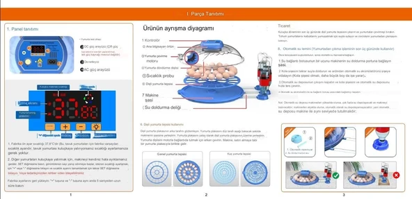 240 Kuş Yumurta Kapasiteli Otomatik Çiftlik Kuluçka Makinesi : Yumurta, Bıldırcın Ve Kanatlılar İçin Mz-240 - Resim 8