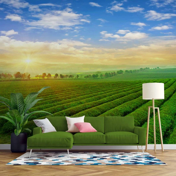 Çiçek Bahçesi Manzaralı Duvar Kağıdı Baskı ürün görseli