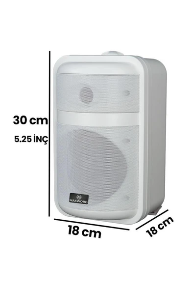 Maxword MDS-105TW Yüksek Kaliteli 200W 5.25 İnç 16 ohm/100V İki Yollu Duvar Tipi Sütun Hoparlör - 3