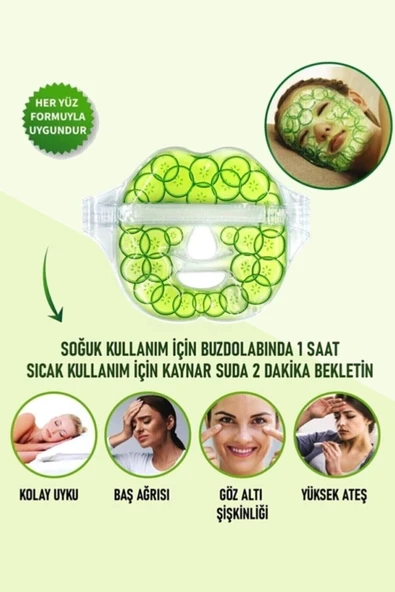 Salatalık Yüz Maske Jel Sıcak Soğuk Kullanım Rahatlatıcı - 1