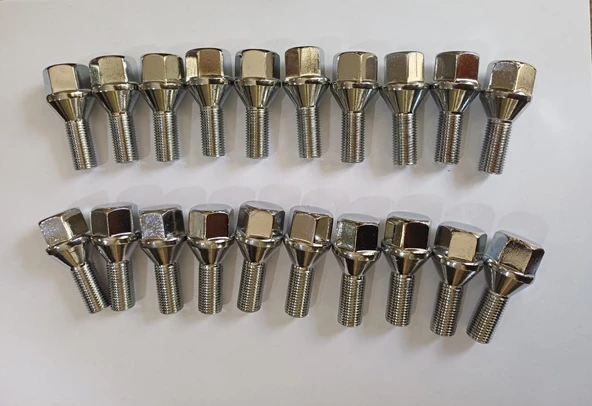 Bijon Krom Kaplı M12 x 1.25 Aa=19 MM Diş=24 Boy=52 MM Takım 20 Adet ürün görseli