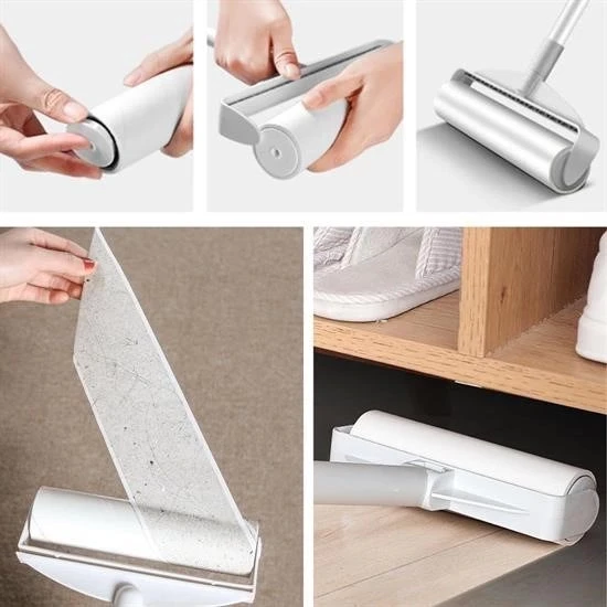 Pratik Temizlik İçin Yapışkanlı Tüy Rulosu 24 Cm Teleskopik Uzayabilen Saplı 2 Yedekli - Resim 4