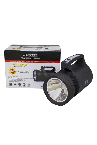 Gs-8006 Parlak Ledli Taşınabilir Şarj Edilebilir El Feneri 15w - Resim 4