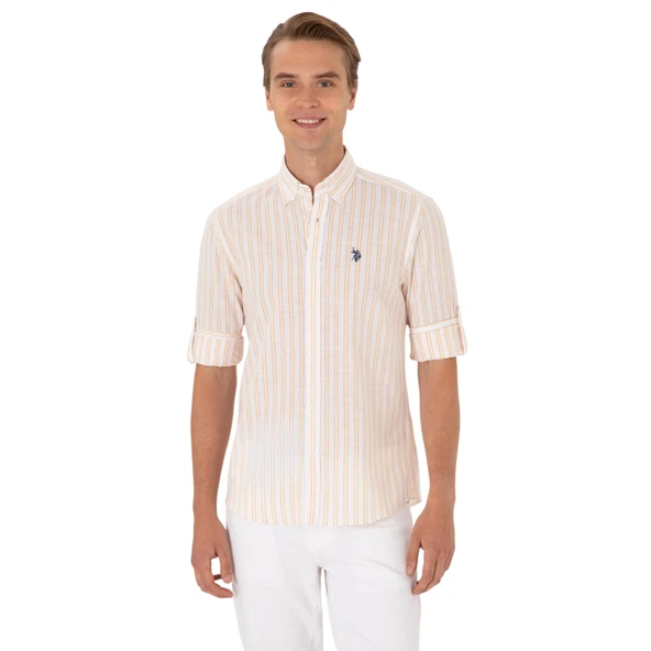 Erkek Sarı Uzun Kollu Gömlek ürün görseli