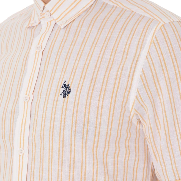 Erkek Sarı Uzun Kollu Gömlek - Resim 7