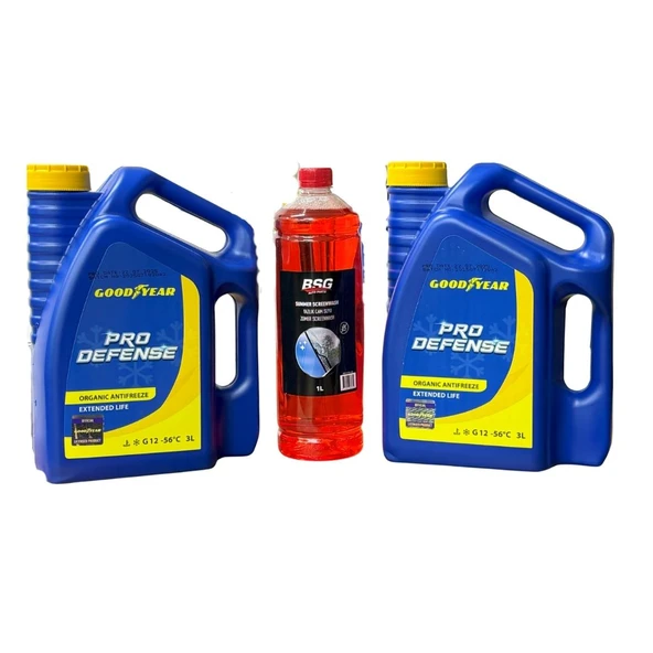 2 Adet Antifriz Kırmızı Organik -56° 3 Lt + Cam Suyu 1 Lt Konsantre Araç Bakım Seti - Resim 3