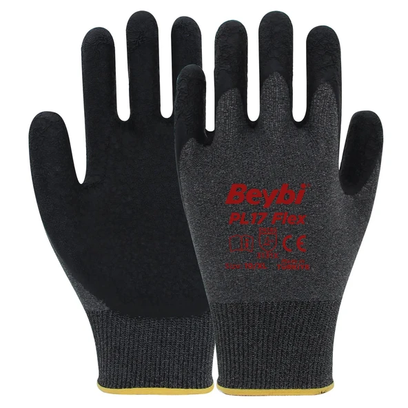 Beybi Lateks PL17 Flex Siyah Camcı Eldiveni No:10