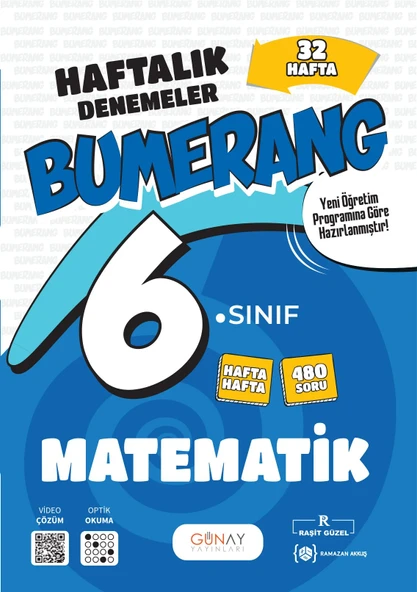 GÜNAY YAYINLARI 6.Sınıf Bumerang Serisi Matematik 32 Haftalık Denemeler ürün görseli