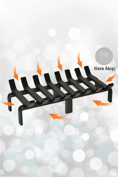 Şömine Izgarası 8 Çubuklu 48 Cm X 32 Cm Ekstra Dar Gözlü Izgara - 6
