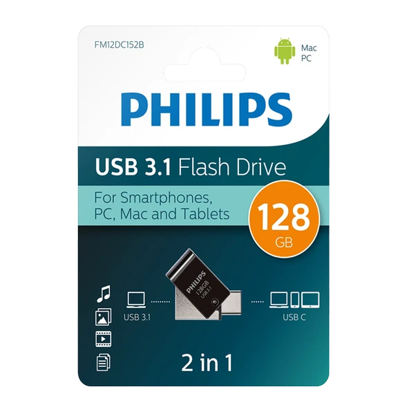 PHILIPS 128GB USB3.1 TYPE-C 100/150 MB/S FM12DC152B/00 - 1