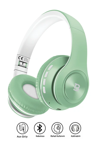 Tech&bello accessories Kablosuz Kulaküstü Bluetooth Kulaklık Stereo-Mikrofon-aux HK-036 ürün görseli